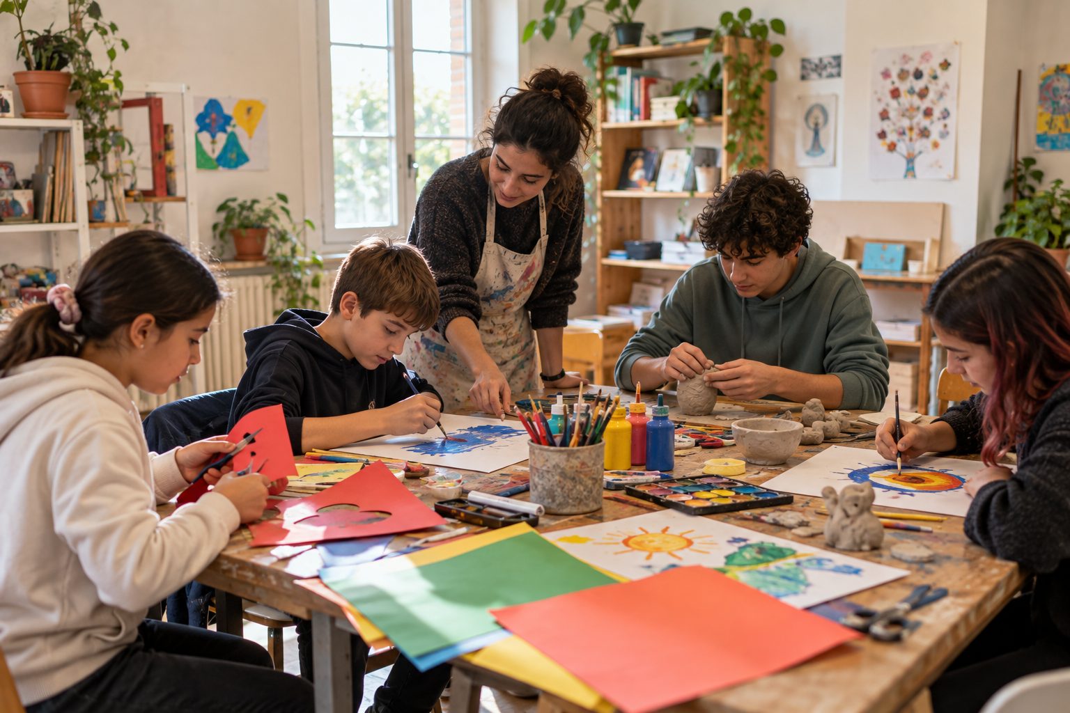 Immagine illustrativa generata di un laboratorio creativo