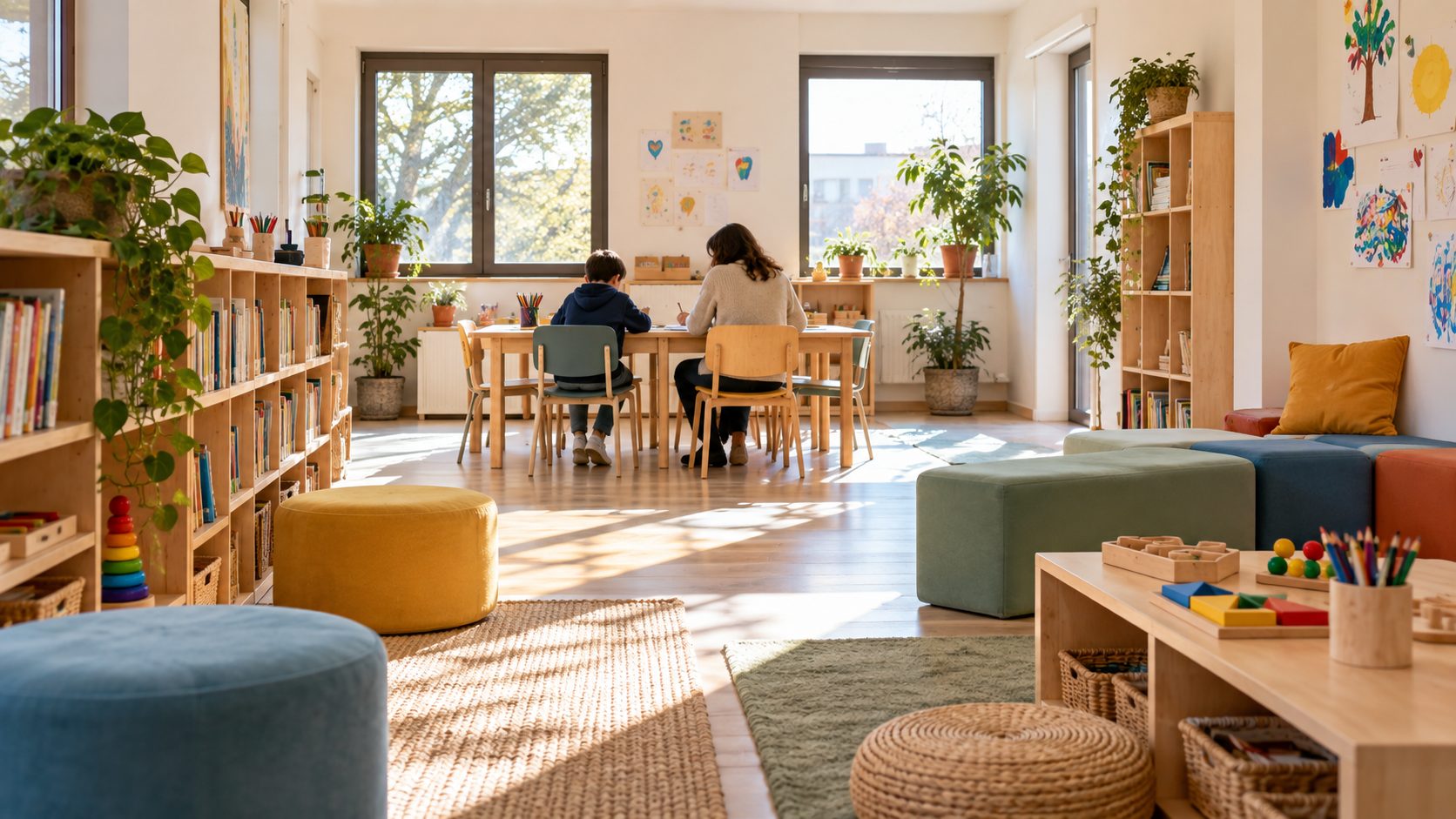 Immagine illustrativa generata di una sala studio