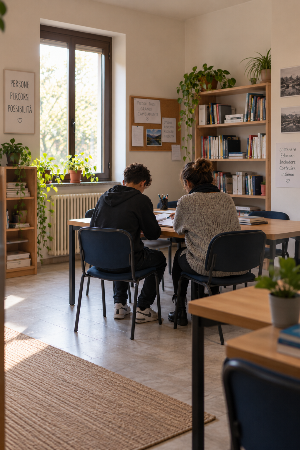 Immagine illustrativa generata di una sala studio